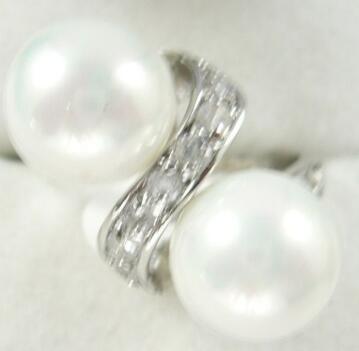 Free ShippinGcharm 10mm white shell pearl 18KGP ring(#6-9)