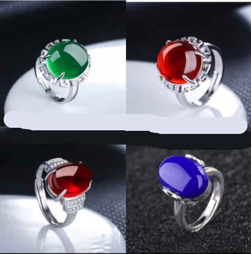 Natural agate Silver Ring Sterling Silver Ruby Ring are alive 925 Zuyin to send his girlfriend