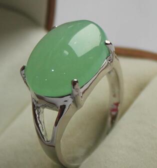 Free Shipping elegant jewelry lady's favorite light green jades silver plated ring 7/8/9#