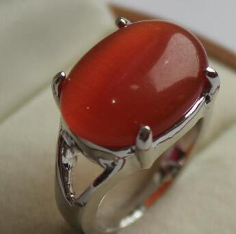 Free Shipping fancy jewelry lady's favorite red jades silver plated ring 7/8/9#