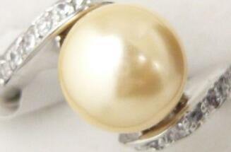 Free ShippinGCharm yellow shell pearl 18KGP ring(#6-9)