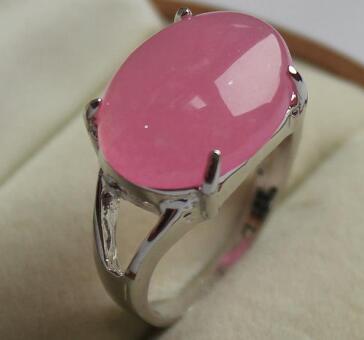 Free Shipping finest jewelry lady's favorite pink jades silver plated ring 7/8/9#