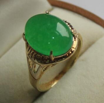 Free Shipping latest design jewelry lady's fashion GP green jades ring (7,8,9#)