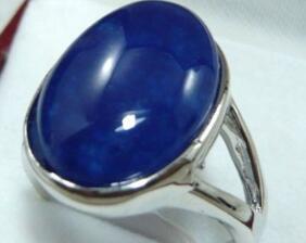 Free Shipping Stunning blue natural stone black agates bead GP ring(#6,7,8)