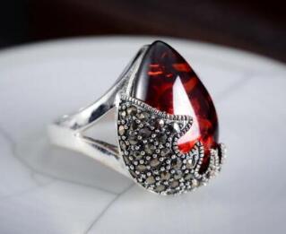 Free Shippinglatest design man/woman Red Crystall Stone Gems 925 Sterling Silver Ring Size 6/7/8/9/10