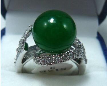 Free ShippinG Noblest 10mm green jades GP ring(#6,7,8,9 ) free shipping