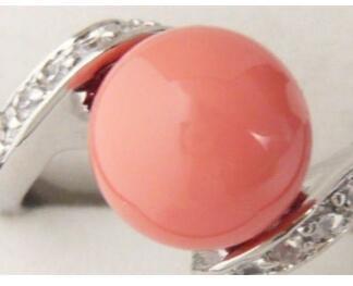 Free ShippinG Charm pink shell pearl 18KGP ring(#6-9)