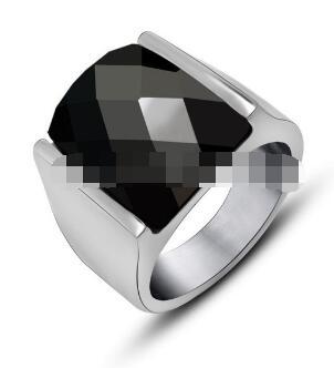 Free ShippingVintage Men's Black Onyx Titanium Stainless Steel Ring Size 8/9/10/11/12