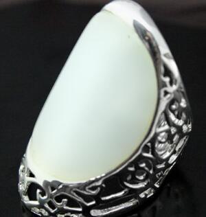 Free Shipping 27X33mm Solid 925 Sterling Silver White Opal Ring Size 7/8/9/10 valentise and anniversary gift