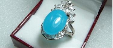 Free Shippinwomen's latstes Vogue blue jades ring size :7-9