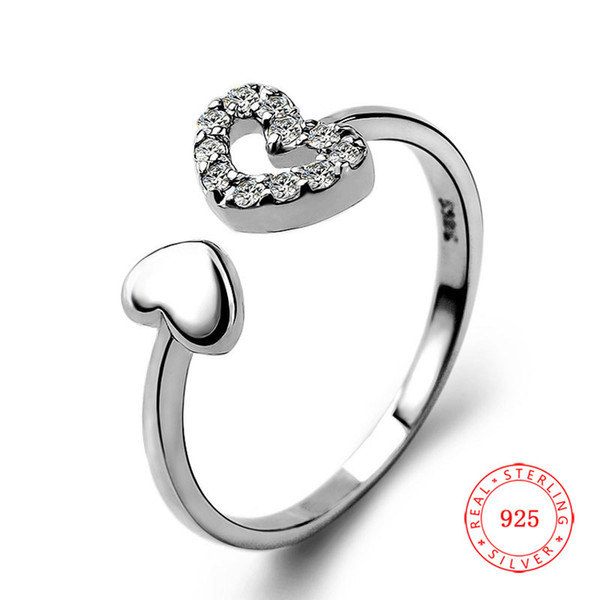 Good Quality Beatiful Jewelry Popular Design Classic 100% real 925 sterling silver heart shape ring anniversary women rings