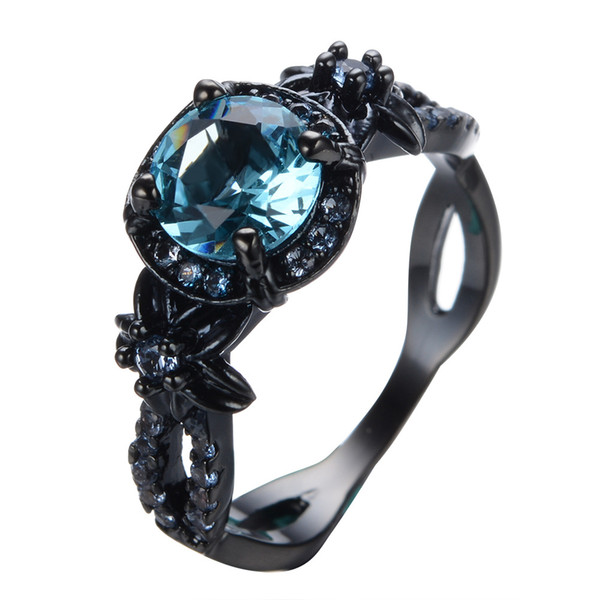 Wholesale new ring couple rings hot style creative black gold zircon rings women and men's jewelry accessory
