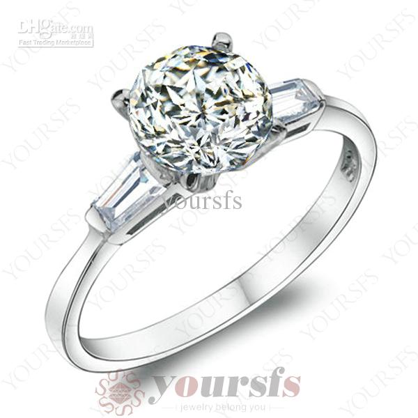 Yoursfs Exquisite Unique Rings 18 k White GP Engagement 4 Prong Solitaire CZ Flower Rings Wedding Rings for Women Fashion Jewelry