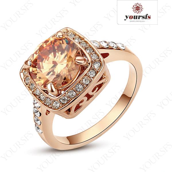 Yoursfs Rings Charming Gift Elegant Rose Gold Swarov Crystal 18K Gold GP 2.55ct Simulation of diamond fashion Engagement Rings R123R3