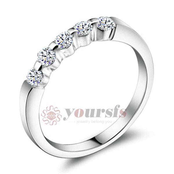 Yoursfs New Fashion gift austrian crystal ring 18K White Gold Plated Use Austria Crystal Ring Elegant Gemstone Wedding crown Rings R075W1