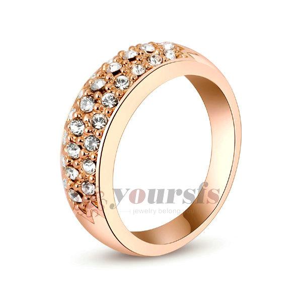 Yoursfs Exquisite Jewelry Gift Rings 18 K Gold Plated Use Austria Crystal Unique Gemstone Wedding Rings for Women Free shipping R009R1