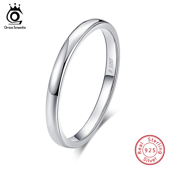 New Design ORSA JEWELS 925 Sterling Silver Rings for Women Classic Round Shape Fashion Ring For Female Trendy Jewelry Party Gift SR74