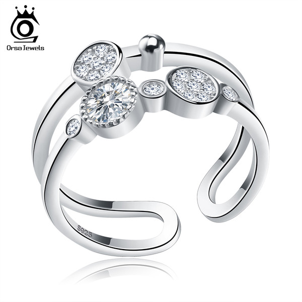 New Arrival Bezel Setting Female Woman Wholesale Fashion Jewelry S925 Sterling Silver Ring with White Zirconia SR20