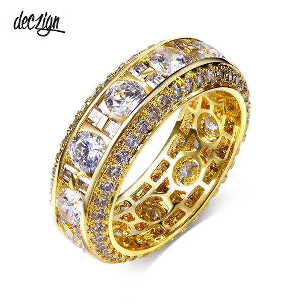 Deczign Hot Rings in size 5,6,7,8,9,10 Plated by Gold and Rhodium Setting with High grade cubic zirconia Circle Rings SJ22507