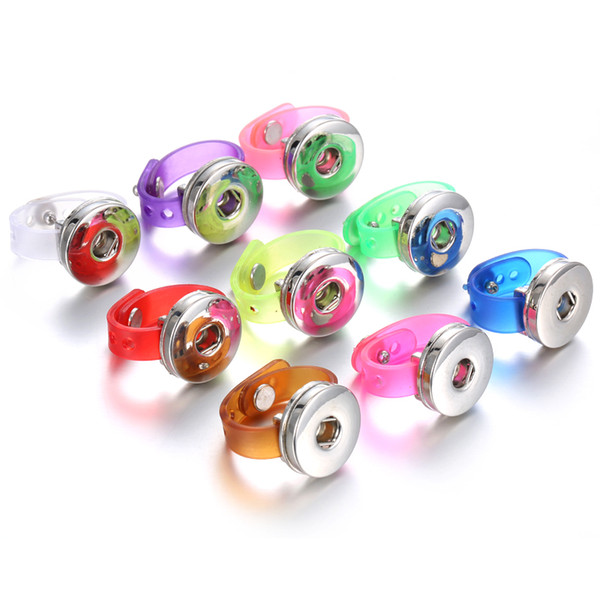 18mm New Noosa Adjutable Snaps Rings Jewelry Mixed Colors Snap Buttons Noosa Chunk Rings Jewelry Fit 18mm Snap Buttons for Women