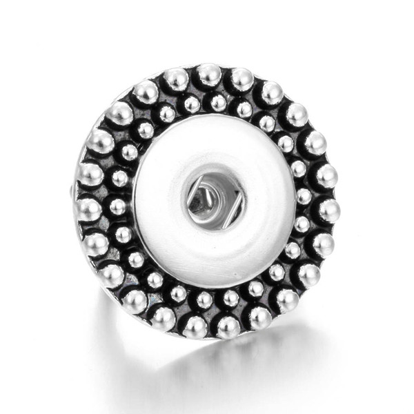 18mm New Noosa Adjutable Snaps Rings Jewelry Silver Round Snap Buttons Noosa Chunk Rings Jewelry Fit 18mm Snap Buttons for Women