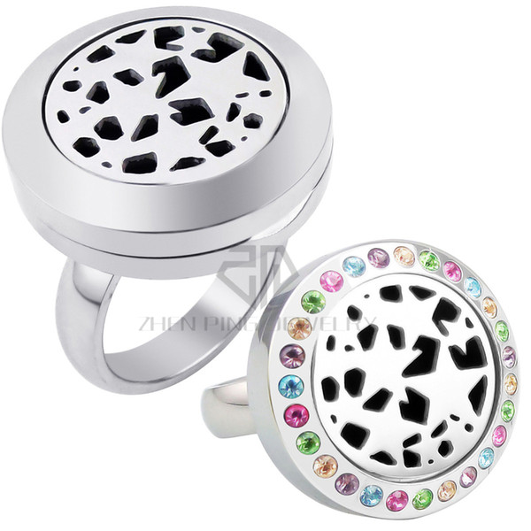 20mm Many Stars Diffuser Lockets Ring with Crystals Dropship Essential Oils Stainless Steel Aromatherapy Lockets Ring