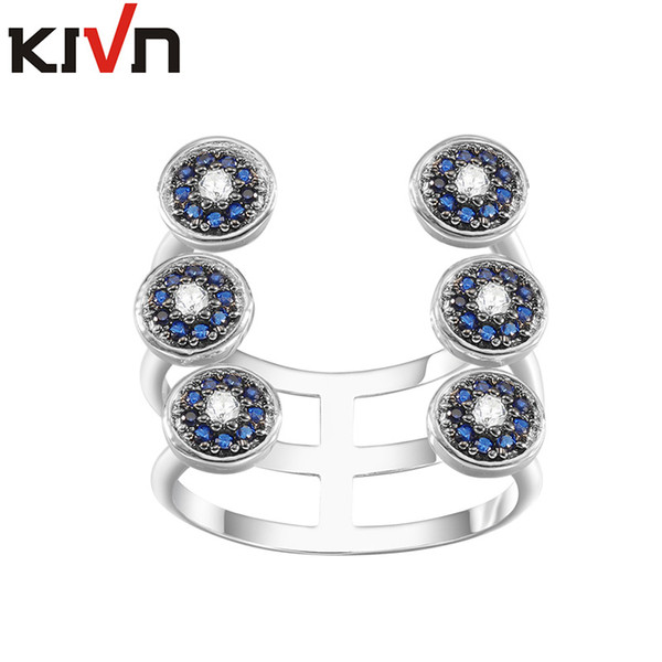 KIVN Fashion jewelry Pave CZ Cubic Zirconia Womens Girls Bridal Wedding Engagement Rings Christmas Promotion Birthday Gifts