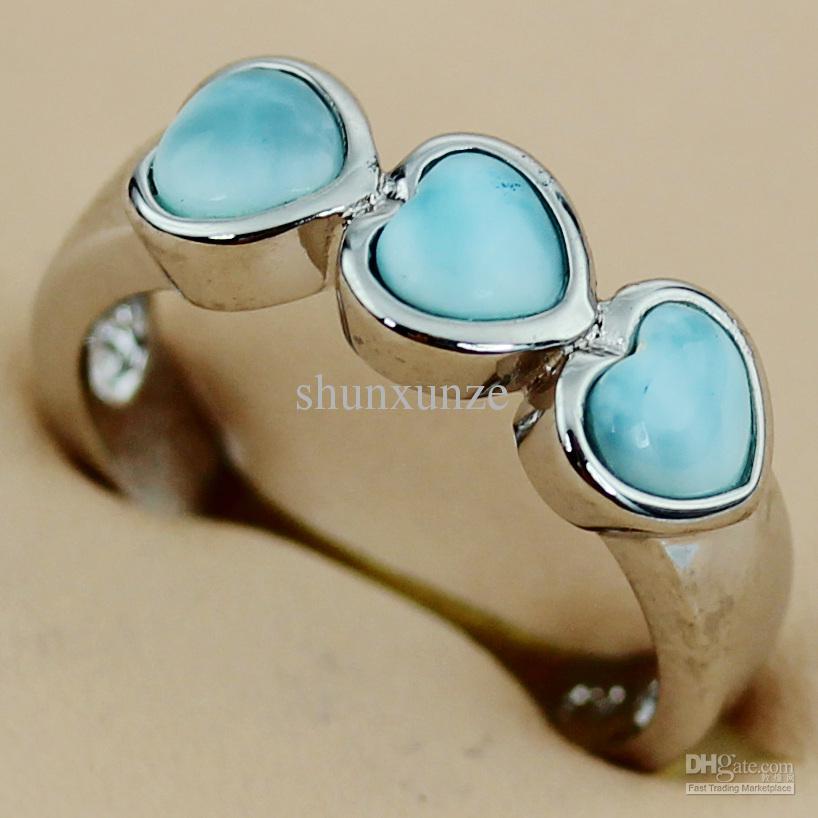 Vintage Trendy Larimar Fashion jewelry Silver Plated RING R3509 sz#7 Recommend Promotion Favourite Best Sellers Time limited discount