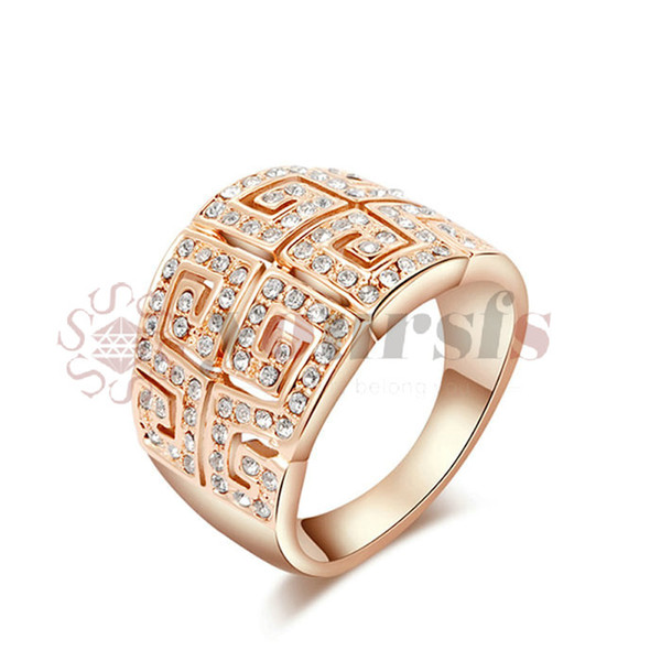 Yoursfs Openwork Finger Rings Great Wall Maze Patterns Fashion Jewelry For Women Party Rings