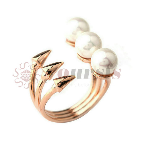 Yoursfs Big Small Simulated Pearl Open Rings For Women Gold-color Bijoux Jewelry Party Accessories Gifts