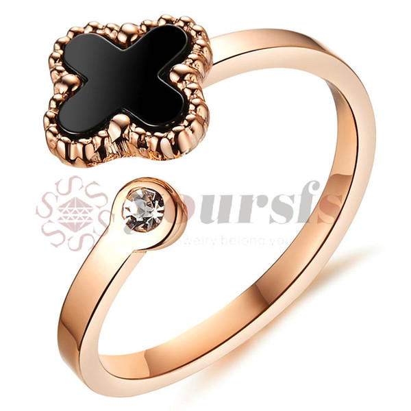 Yoursfs Korean fashion style zircon ring leaves wishful flowers open ring Extravagance female index finger ring