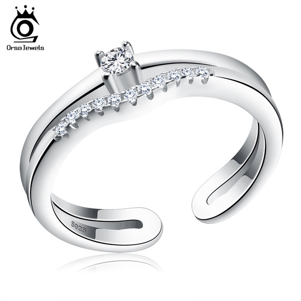 Fashion Style 925 Sterling Silver Fancy AAA Cubic Zironia Ring Jewelry Wedding Ring for lovers SR19