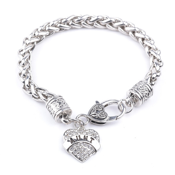 MOM SISTER MIMI NANA Family Member Fashion Heart Women Bracelet Top Quality Hot sterling silver jewelry Free shipping ZJ-0903552