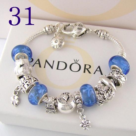 2019 New Charm Bracelet Silver Pandora Bracelets For Women heart Bracelet blue chamilia Beads flower bracelet Diy Jewelry