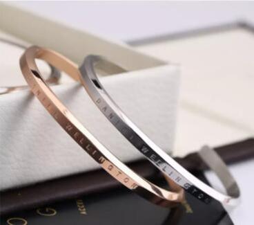 new DW Bracelets Cuff Rose Gold Silver Bangle 100% stainless steel Bracelet Women and Men Bracelet pulsera Epacket Free