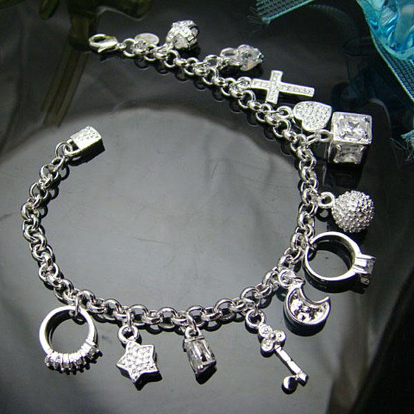 Wholesale - Retail lowest price Christmas gift, free shipping, new 925 silver fashion Bracelet yBh144