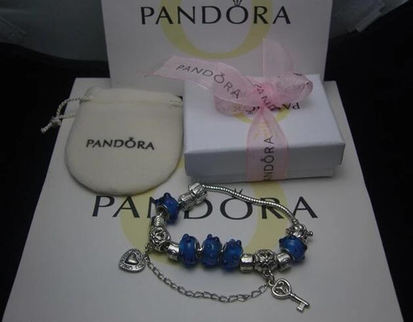 Charm Bracelets 925 Silver Pandora Bracelets come with box,pouch 2018 AAA18 free shipping