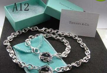 Free Shipping 2018 Hot Tiffany925 Silver fashion jewelry necklace and bracelet original packaging gift boxes 925 Set HOT AAAA 02