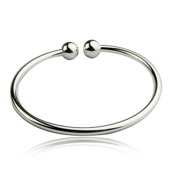 Double Ball Bracelet Silver Open Bangle Cuff Wristband Designer Bracelet Fashion Jewelry for Women Drop Ship 160836