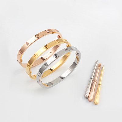 Stylish rose gold stainless steel bracelet with screwdriver European style