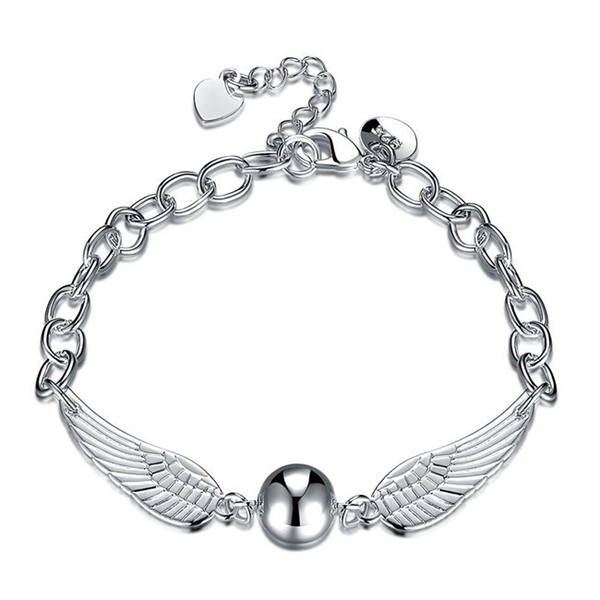 Free shipping!Fashion winged Bracelet 925 silver bracelet JSPB614;low price girl women sterling silver plated Charm Bracelets