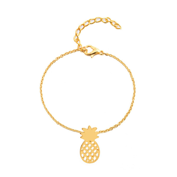 Summer Hollow Pineapple Anklet Bracelet Cute Fruit Pendant Charm Bracelets Ankle Chains For Women Beach Holidays Jewelry