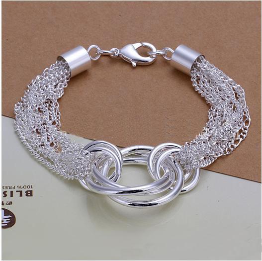 Free shipping women's 925 sterling silver bracelet,925 silver chains link bracelet jewelry 6pcs/lot,DSSB-072