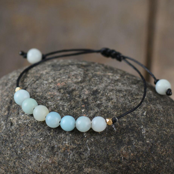 new top Simple Bohemian Bracelet Fashion Amazonite Bead Adjustable Bracelet Beaded Women Friendship Bracelets Gift Jewelry