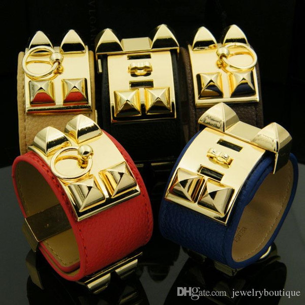 New arrival CDC New design zinc alloy bracelet with PU leather in five colors Women and man jewelry gifts PS5374