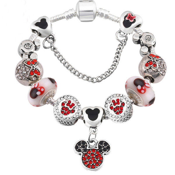 Fashion Alloy Beads DIY Bracelet for Women's Pandora Style Cartoon Bead Bracelet Jewelry