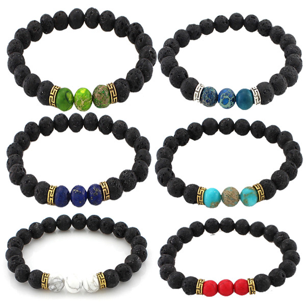 9 Styles Lava Stone Diffuser Bracelet Meditation Stability Inner Peace Clarity Stress Relief Diffuse Holistic Yoga Aromatherapy N362S