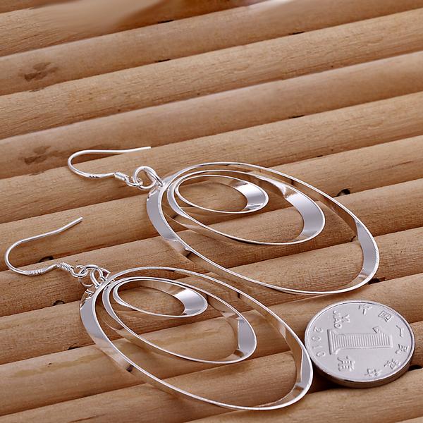 New Style 925 Silver women' earrings 3 Hoops Charms Dangle Hanging Earrings fashion european style earrings