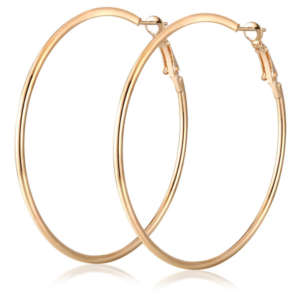 Titanium Steel Big Circle Huggie Hoop Earrings Trendy Gold Exaggerated Big Earrings For Women Party Mixed Size Wholesale