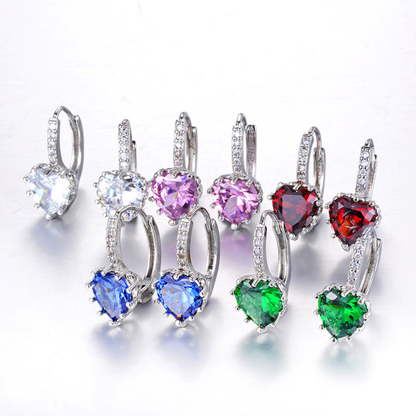 Women Earring 5 Colors Fashion AAA Zircon Element Stud Earrings For Women Wholesale Cheap Factory Price A13